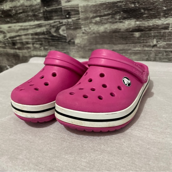 CROCS Slipper Baby Model Sabot Line Crocband II Colour Raspberry/Black 6/7 6 c 7 - Picture 9 of 9